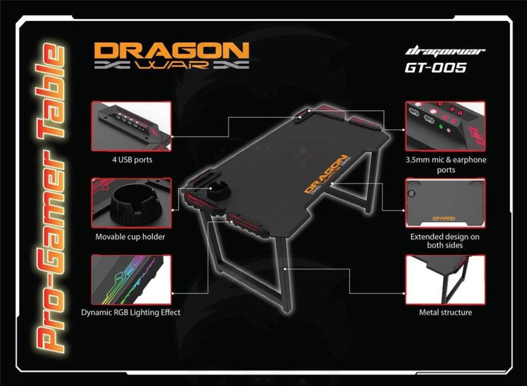 DRAGON WAR GAMING DESK GT-005 DRAGON WAR GAMING DESK GT-005